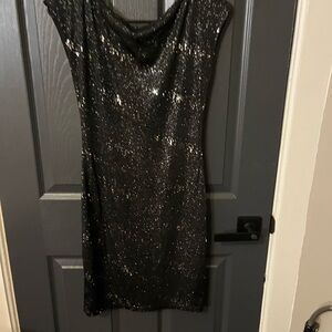 Allen B. By Allen Schwartz Black Sequin Mini Dress